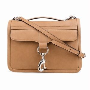 Rebecca Minkoff Pebbled Leather Crossbody Bag Tan Gold Hardware
